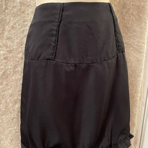Black bottom ruffle mini skirt
